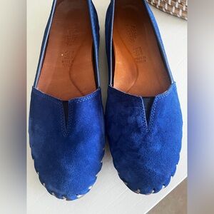 Spring Step Kathaleta Royal Blue Suede Loafers Size 38
